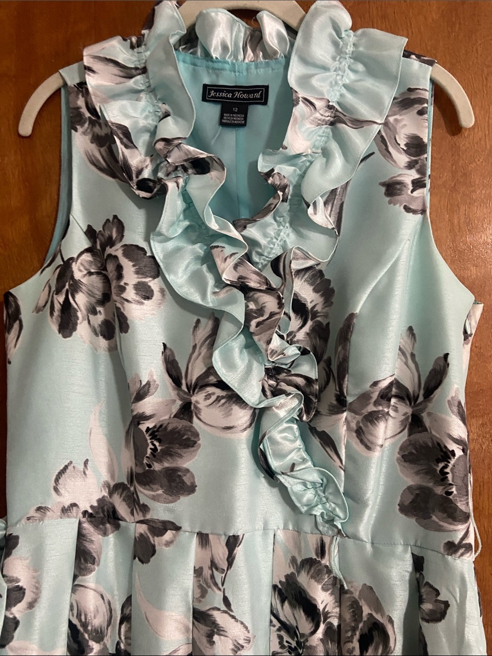 Jessica Howard Mint Green Floral Ruffle Midi Dress - Picture 2 of 8
